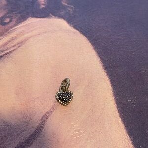 Judith Ripka 925 Silver and Black Heart Charm